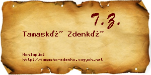 Tamaskó Zdenkó névjegykártya